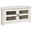 ROCKPOINT Modern Farmhouse 44inch Corner Universal TV Stand Living Room Storage Console, Entertainment Center,White