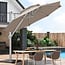 JEAREY 10ft All-Aluminum Deluxe Round 2 Tier Round Cantilever Patio Umbrellas  with Brand Crank & 6 Gears Lift System for Patio Lawn Pool Yard Deck Market, Beige