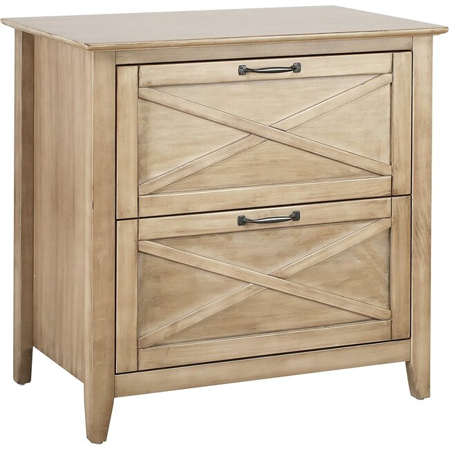 Stone & Beam Classic 2-Drawer Lateral File Cabinet, Pine Wood with Metal Hardware, 30"H, Weathered Oak Finish