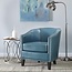 Madison Park Fremont Accent Chairs - Hardwood, Plywood, Faux Leather, Bedroom Lounge Mid Century Modern Deep Seating, Club Style Barrel Armchair, Living Room Furniture , , Blue