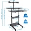 Mount-It! Mobile Standing Desk with Dual Monitor Mount - 40 Inch Wide Height Adjustable Rolling Computer Workstation with Four Wheels,