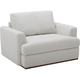 Rivet Modern Living Room Accent Chair, 46.5"W, Chalk