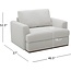 Rivet Modern Living Room Accent Chair, 46.5"W, Chalk
