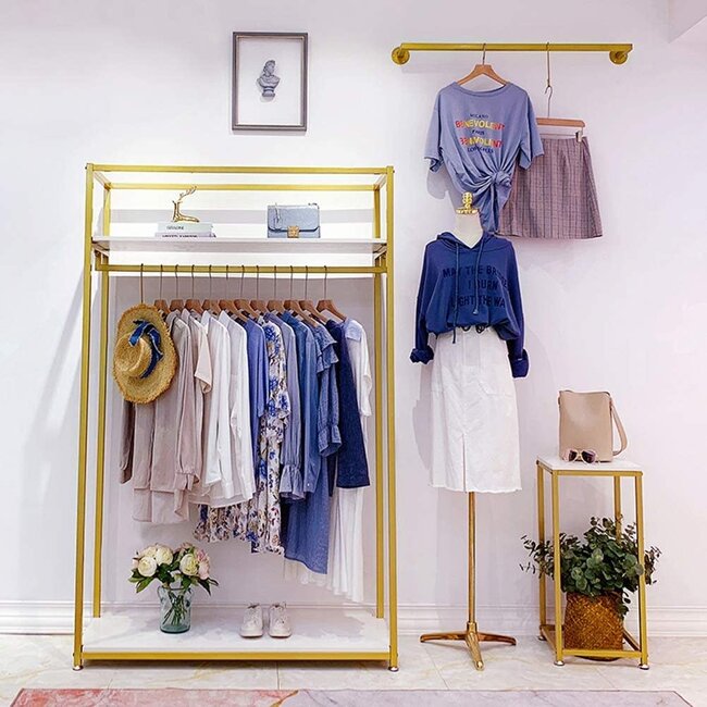 59 Gold Clothing Garment Racks,Metal Free Standing Clothes Hanger