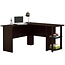 Ameriwood Home Dakota L-Shaped Desk with Bookshelves, Espresso