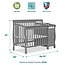 Dream On Me Jayden 4-in-1 Mini Convertible Crib And Changer in Storm Grey, Greenguard Gold Certified, Non-Toxic Finish, New Zealand Pinewood, 1" Mattress Pad
