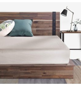ZINUS Brock Metal and Wood Platform Bed Frame / Solid Acacia Wood Mattress Foundation / No Box Spring Needed / Easy Assembly, King