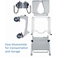 Invacare Aquatec Ocean Ergo Shower Wheelchair, Rolling Shower Chair w/ Self-Propelled or Standard Wheels and Commode