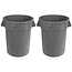 Amazon Commercial 44 Gallon Heavy Duty Round Trash/Garbage Can, Grey, 4-pck