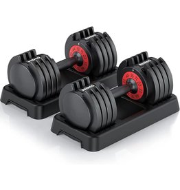 Adjustable Dumbbell 55LB 5 In 1 Single Dumbbell for Men and Women Multiweight Options Dumbbell with Anti-Slip Nylon Handle Fast Adjust Weight for Home Gym Full Body Workout Fitness