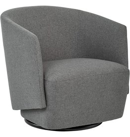Amazon Brand â€“ Rivet Coen Modern Upholstered Accent Swivel Chair, 30"W, Polyester, Charcoal