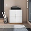 Caemmun Lider Design Modern Cube Low Cabinet with 4 Shelves and 2 Doors (White)