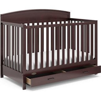 Graco Benton 5-in-1 Convertible Crib with Drawer (Espresso) - Converts from Baby Crib to Toddler Bed, Daybed and Full-Size Bed, Fits Standard Full-Size Crib Mattress, Adjustable Mattress Support Base