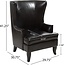 Christopher Knight Home Canterbury High Back Wing Chair, Leather, Black