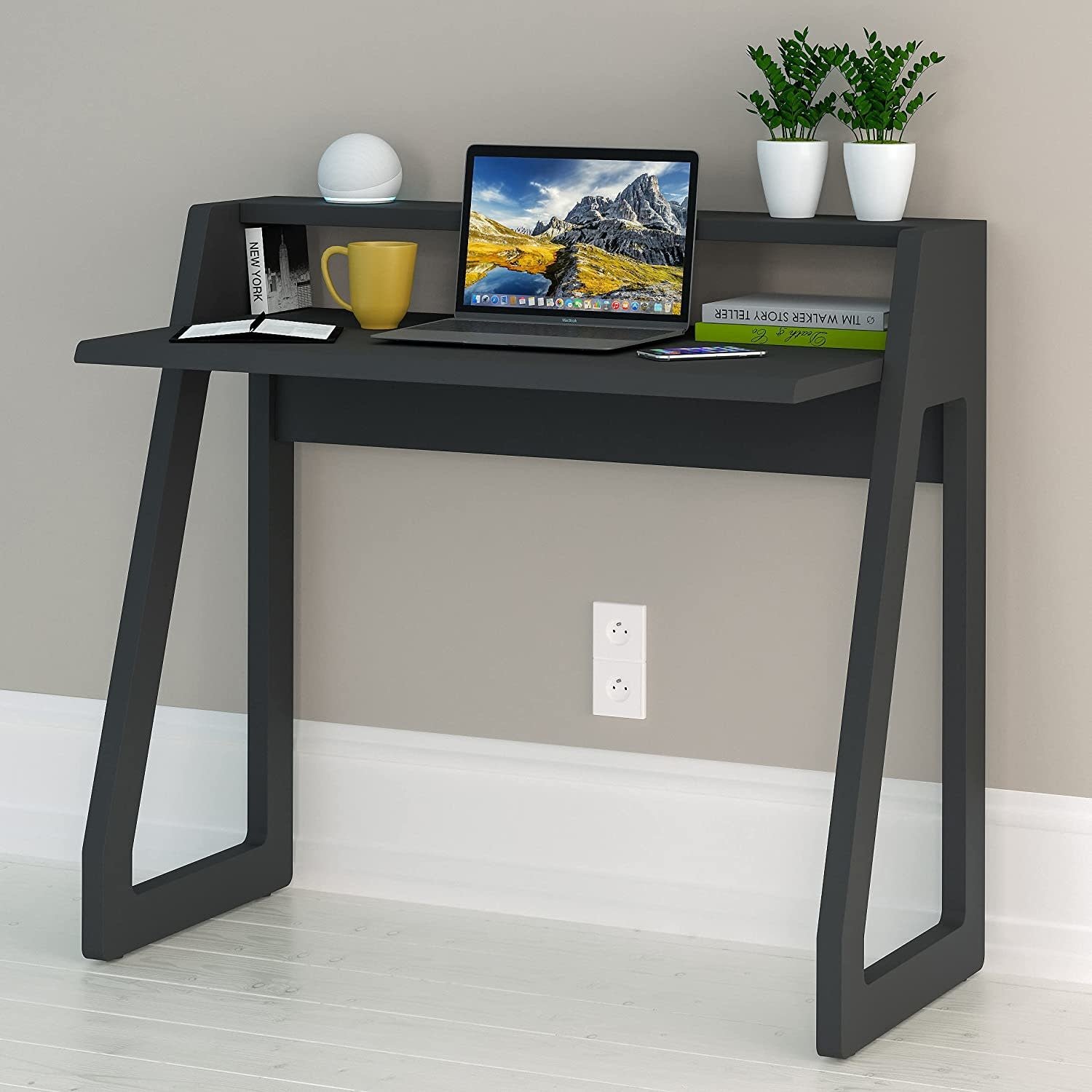 Treesland 47 Inch Computer Desk with Storage Shelves, L Shaped Desk with  Storage, Corner Desk with Storage, Home Office Desks, Bookshelf Desk,  Writing