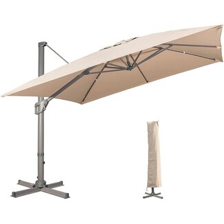 LKINBO 11X11FT Cantilever Umbrella Double Top Outdoor Umbrellas