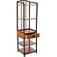 Home Styles Modern Craftsman Distressed Oak Gaming Tower with One Drawer, Four Fixed Shelves, Poplar Solids and Oak Veneers, and New Age, Brown Metal Accents