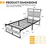 EGO King Metal Bed Frame with Headboard and Storage, 14 Inch Platform Bed Frame No Box Spring Needed, Easy Assembly, Noise Free Carbon Steel Bed Foundation, V1