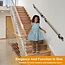 ROTHLEY Pipe Handrails for Indoor Stairs: 3.3FT Stair Railing Wood Hand Railings for Stairs Wall Mount Stair Handrail 1.6" Round Wooden Stair Railing for Elderly & Kids (Driftwood)