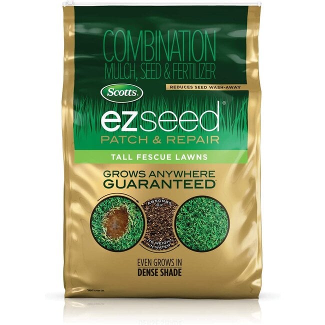 Scotts EZ Seed Patch and Repair Tall Fescue Lawns, 20 lb. - Combination Mulch, Seed, and Fertilizer - Tackifier Reduces Seed Wash-Away - Mix Covers up to 445 sq. ft.