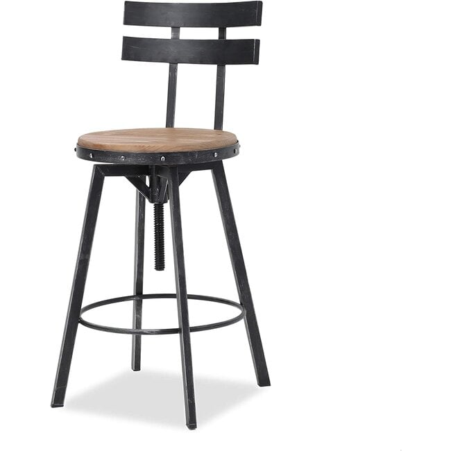 Christopher Knight Home Jutte Firwood Smooth Back Barstool Black