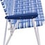 Rio Brands 16" Extended Height Folding Double Wide Web Loveseat Lawn Chair, Blue/White