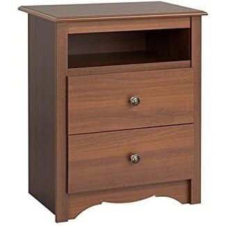 IOTXY Oak Bedside Table Bookshelf - 71 Tall Free Standing Wooden Open  Shelf Bookcase with Drawers and 4-Shelves for Bedroom, Bed Side End Table