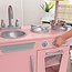 KidKraft Vintage Wooden Play Kitchen with Pretend Ice Maker and Play Phone, Pink, Gift for Ages 3+