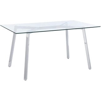 Christopher Knight Home Zavier Tempered Glass Dining Table, Clear / Chrome