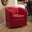 Christopher Knight Home Daymian PU Swivel Club Chair, Red 29D x 30W x 30.25H Inch