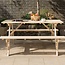 Gardenised, Natural Outdoor Wooden Patio Deck 6-Person Picnic Table, for Backyard, Garden