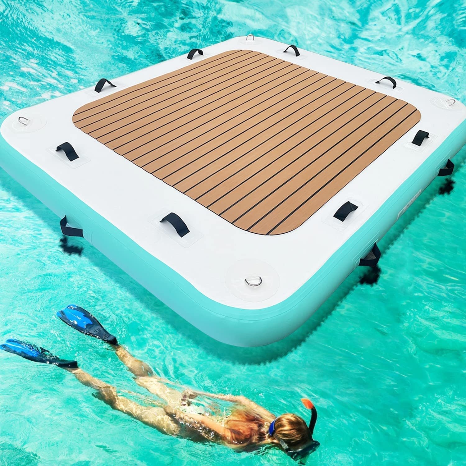 LVAOSTT Inflatable Dock, Floating Dock Platform for Lake, River, Pool,  Beach, Ocean, Floating Island Raft with Non-Slip Surface, Electric Air  Pump, Storage Bag - Amazing Bargains USA - Buffalo, NY