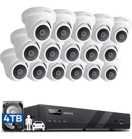 ONWOTE 16 Channel 4K PoE Security Camera System 4TB, AI Human Vehicle Detection, 16x Outdoor Commercial 4K 8MP PoE IP Cameras Audio, Sony Sensor 110Â° FoV, 16CH Business 4K NVR, 16CH Synchro Playback