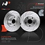 A-Premium Front and Rear Drilled and Slotted Disc Brake Rotors and Pads Kit Compatible with Select Toyota Models - RAV4 2004-2005 L4 2.4L 12-PC Set