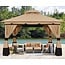 ABCCANOPY 10'x12' Outdoor Gazebo, Double Roof Patio Gazebo with Shade Curtains, Beige