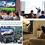 Kayle 110" Motorized Projector Screen Electric Diagonal Automatic Projection 16:9 HD Movies Screens for Home Theater Presentation Education Outdoor Indoor W/Wireless Remote, Wall/Ceiling Mount (Black