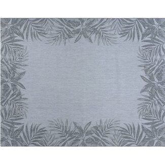 Gertmenian Indoor Outdoor Area Rug, Classic Flatweave, Washable, Stain & UV Resistant Carpet, Deck, Patio, Poolside & Mudroom, 8x10 Ft Large, Palm Tree Border, Cream Grey, 22345