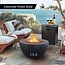 Kante 25" Propane Fire Table with Assemblable Tank Cover, 50,000 BTU Large Concrete Fire Pit Table for Smokeless Gas Fire Pit with Waterproof Cover, Side Handles, Charcoal (A-B01-60121-SB01)