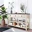 Merax Beige Classic Pine Wood Console TableÃ‚Â for Entryway Hallway Multi-Use Sideboard with Storage Drawers and Bottom Shelves, Type 11