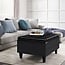SIMPLIHOME Harrison 36 inch Wide Square Coffee Table Lift Top Storage Ottoman in Upholstered Midnight Black Tufted Faux Leather for the Living Room,