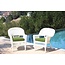 Jeco Wicker Chair with Green Cushion, Set of 2, White/W00206-