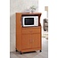 HODEDAH IMPORT Microwave Cart with One Drawer, Two Doors, and Shelf for Storage, Cherry