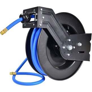 Retractable Air Hose Reel 1/2 in x 50 ft Wall Mount, EASYUSE 1/2 Inch