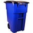 Rubbermaid Commercial Products Brute Rollout Trash/Garbage Can/Bin with Wheels, 50 GAL, for Restaurants/Hospitals/Offices/Back of House/Warehouses/Home, Blue (FG9W2700BLUE)