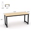 Tribesigns Computer Desk, Large Office Desk Computer Table Study Writing Desk for Home Office, Walnut + Black Leg, 63 X 23.6 inch