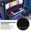 TIYASE Gaming Desk with Monitor Stand, 55 Inch Gaming Computer Desk with Hutch and Storage Shelves, Large PC Gamer Desk Workstation Gaming Table with Cup Holder, Headphone Hook, Speak Stands, Black