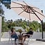 BLUU REDWOOD 11 FT 2 Tier Patio Umbrella Offset Cantilever Outdoor Umbrella Aluminum Market Hanging Umbrellas with 360degree Rotation Device and Unlimited Tilting System & Cross Base (Ivory Beige)