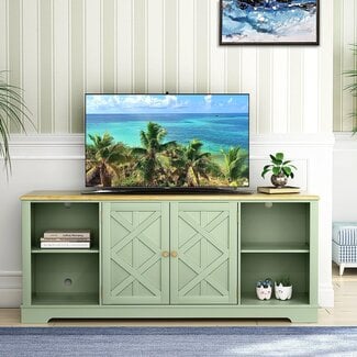 Overstock 70-inch Extra-Wide Rustic TV Stand for 80" TVs - Natural Wood Finish Green Natural Finish Americana, Casual Entertainment Center, Media Cabinets