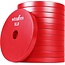 STOZM Premium Solid Steel 1-inch Weight Plate Electrostatic Powder Coating - Set of 12 x 5lbs Strength Training, Conditioning Workouts, Weightlifting, Powerlifting and Crossfit (Red)