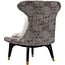 Iconic Home Chateau Accent Club Chair Two-Tone Textured Fabric Wingback Design with Gold Tipped Wood Legs Modern Contemporary, Brown